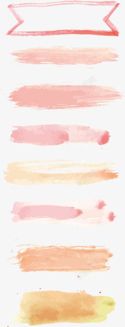 粉色水墨画矢量图素材