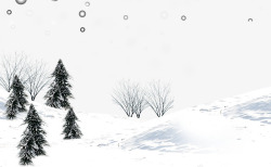 圣诞雪球雪山上的大树高清图片