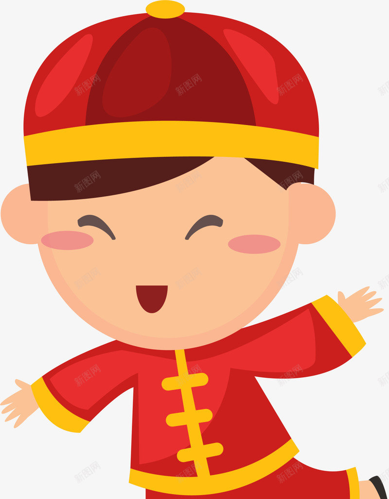 新年打扮可爱小男孩png免抠素材_新图网 https://ixintu.com 中国风 可爱小男孩 开心 新年打扮 新年服饰 红色帽子