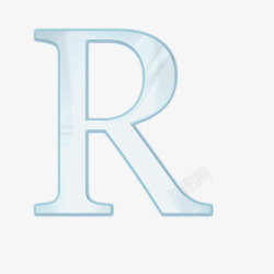 淡雅玻璃字母R素材