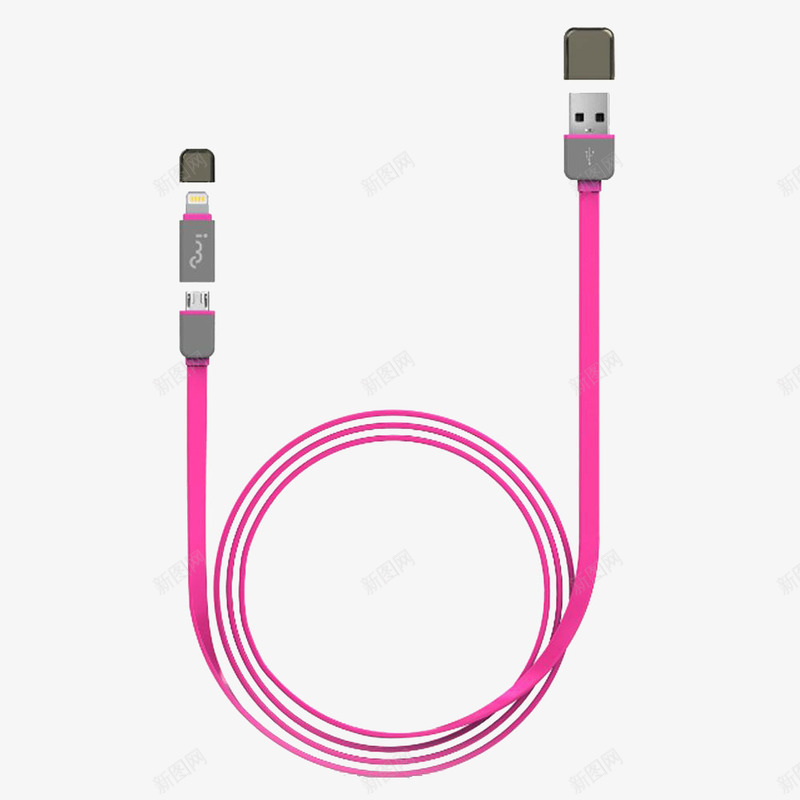 粉色数据线png免抠素材_新图网 https://ixintu.com 接口 数据线 粉色 粉色链接线 链接线