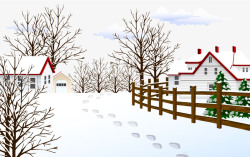 新年雪景冬天美丽雪景矢量图高清图片