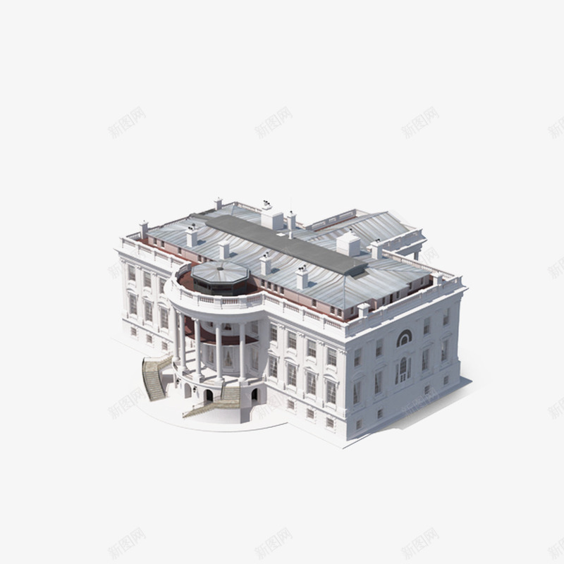 白宫建筑png免抠素材_新图网 https://ixintu.com 城市 建筑 白宫 美国