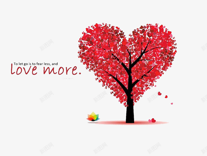 爱情元素png免抠素材_新图网 https://ixintu.com 心形树木 情侣插图 爱情宣言 红色