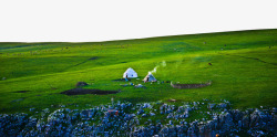 新疆伊犁河谷草原蒙古包高清图片