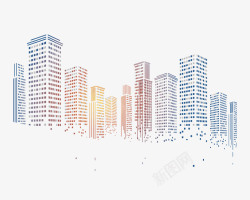 城市科技城市剪影高清图片