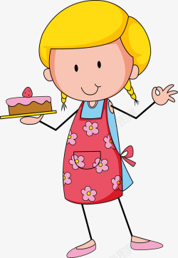 自制蛋糕粉色围裙烘焙师矢量图高清图片