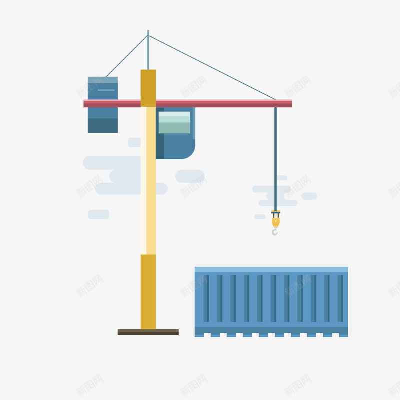 蓝色塔吊png免抠素材_新图网 https://ixintu.com 塔吊 工地 工地塔吊 工程 素材 蓝色