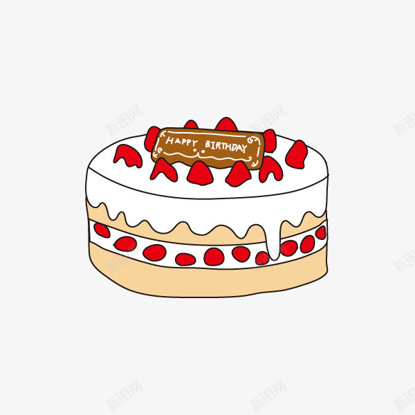 手绘草莓蛋糕png免抠素材_新图网 https://ixintu.com 图片 草莓 蛋糕