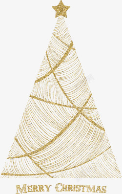 圣诞树创意素材金色线条创意圣诞树高清图片