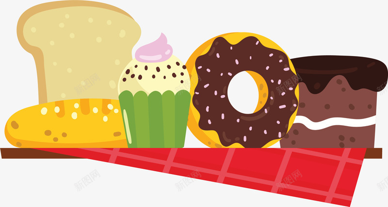 桌子上的美味蛋糕矢量图ai免抠素材_新图网 https://ixintu.com 矢量png 美味甜品 美味蛋糕 蛋糕 面包 面包店 矢量图