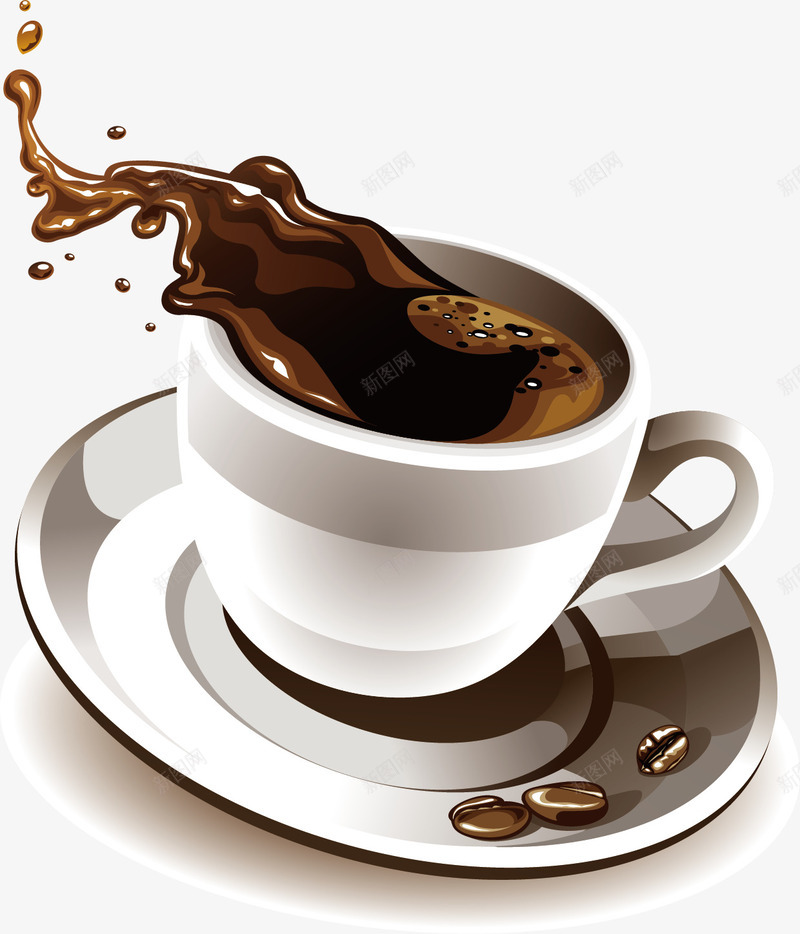 手绘快要撒出来的咖啡矢量图ai免抠素材_新图网 https://ixintu.com 咖啡 咖啡杯 手绘 撒出来的咖啡 溅出 白瓷杯 矢量图
