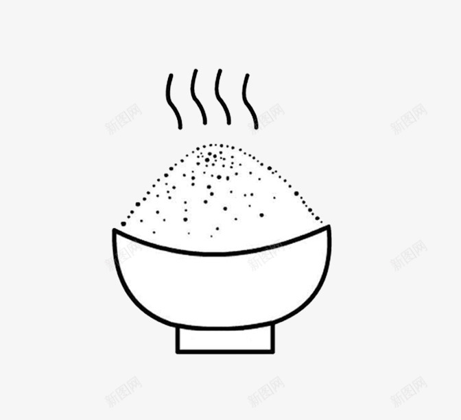 大米饭简图png免抠素材_新图网 https://ixintu.com 手绘大米 手绘饭 简单的素材图片 粮食图片 美味的米饭