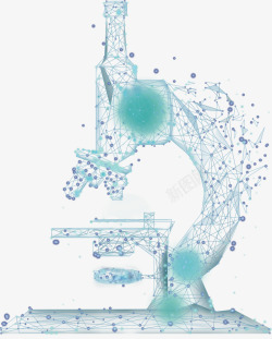 科技装饰生物logo科技装饰线条显微镜高清图片