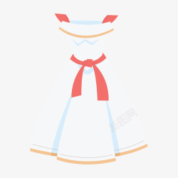 红白色的婚纱礼服矢量图素材