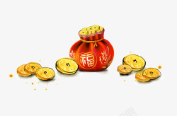 装金子的福袋福袋金子高清图片