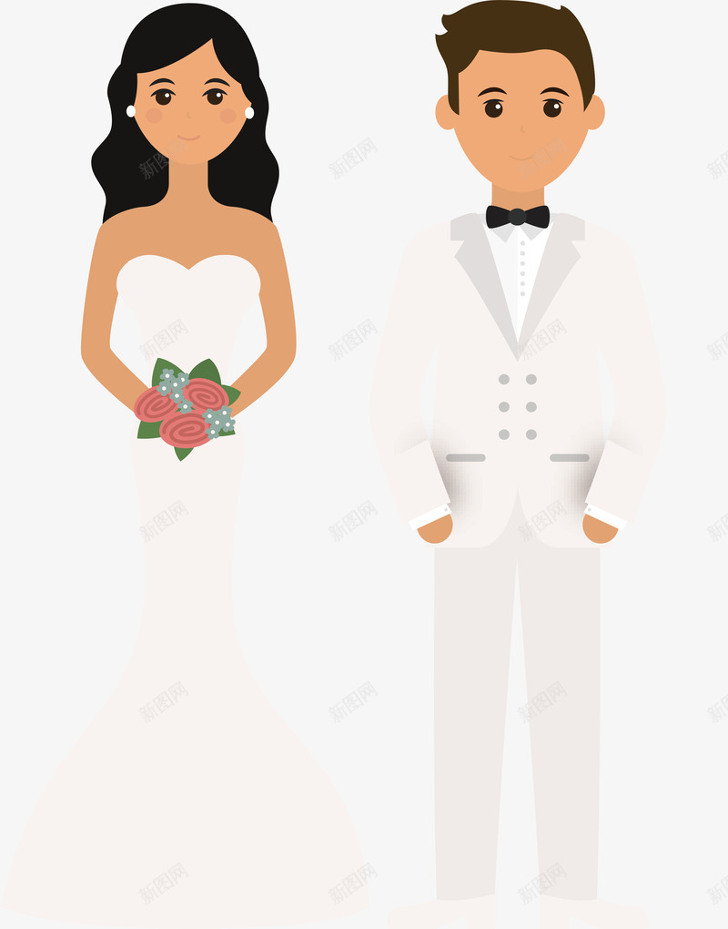 结婚人物png免抠素材_新图网 https://ixintu.com 一辈子 婚礼 婚纱 幸福 开心 新郎新娘 西装