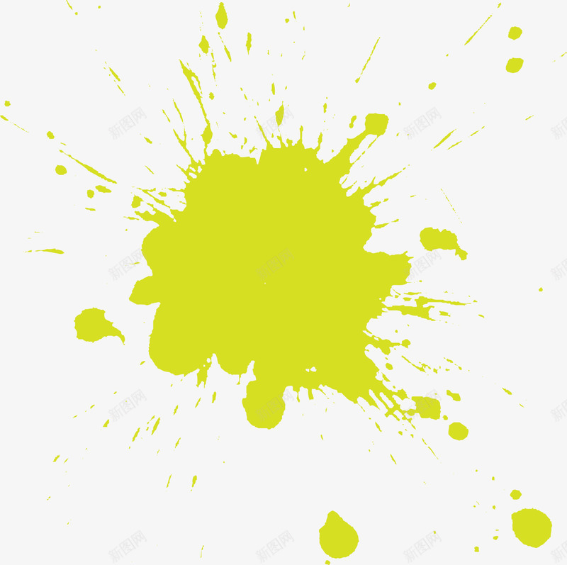 黄绿色绘画涂料png免抠素材_新图网 https://ixintu.com 斑斓颜料 涂鸦美术 清新涂料 简约颜料 绘画水彩 黄绿色涂料