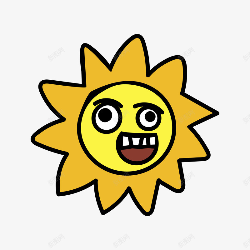 开心的太阳png免抠素材_新图网 https://ixintu.com 可爱 太阳 彩色 手绘