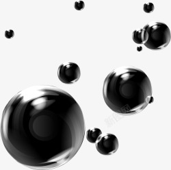 黑色漂浮泡泡素材