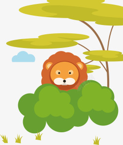 森林野生动物卡通野生动物园狮子矢量图高清图片