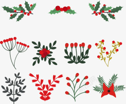 11种11种冬天花草矢量图高清图片