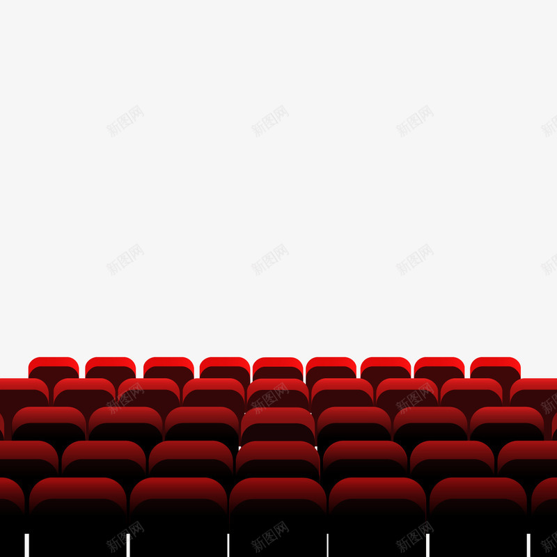 观众席png免抠素材_新图网 https://ixintu.com 剧场 影院 椅子 红色 观影厅