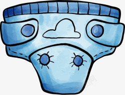 蓝色纸尿裤蓝色水彩婴儿纸尿裤高清图片