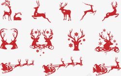 红色鹿圣诞鹿装饰高清图片