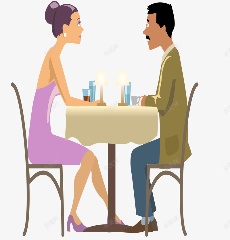 情侣约会场景png免抠素材_新图网 https://ixintu.com EPS格式 下馆子 两人对话 交谈 女士 桌子 椅子 用餐 男士 约会吃饭 谈论 餐馆 餐馆卡通人物