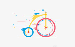 扁平化彩色自行车素材