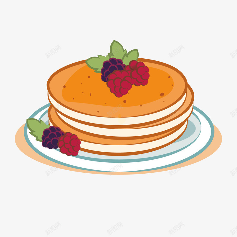 手绘铜锣烧png免抠素材_新图网 https://ixintu.com 手绘美食 甜品 糕点 蓝莓 蛋糕 铜锣烧 食物