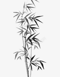 黑色竹子水墨竹子高清图片
