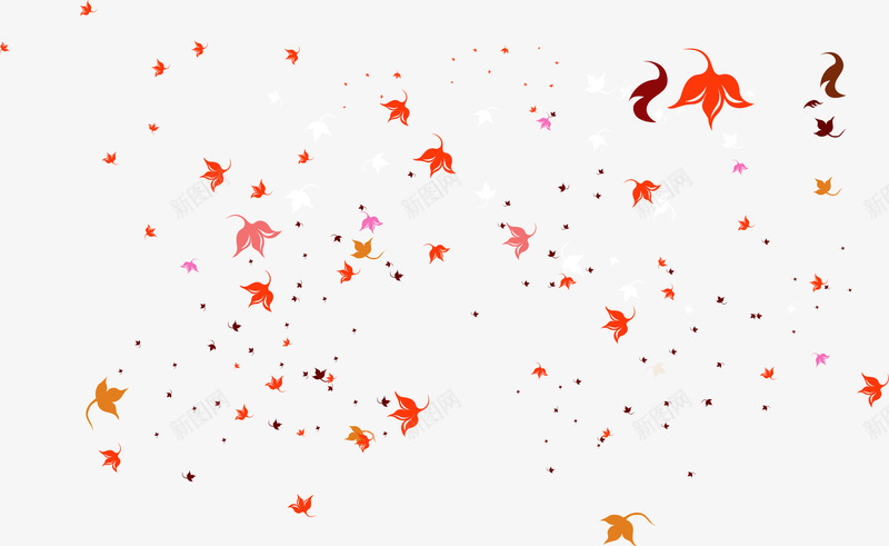 橙色树叶漂浮png免抠素材_新图网 https://ixintu.com AI 卡通 底纹 手绘 树叶 橙色 漂浮 线条 花纹