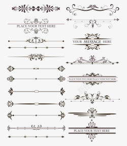 分隔符矢量图欧式花纹高清图片