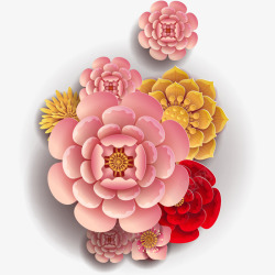中国风国潮元素花瓣装饰素材