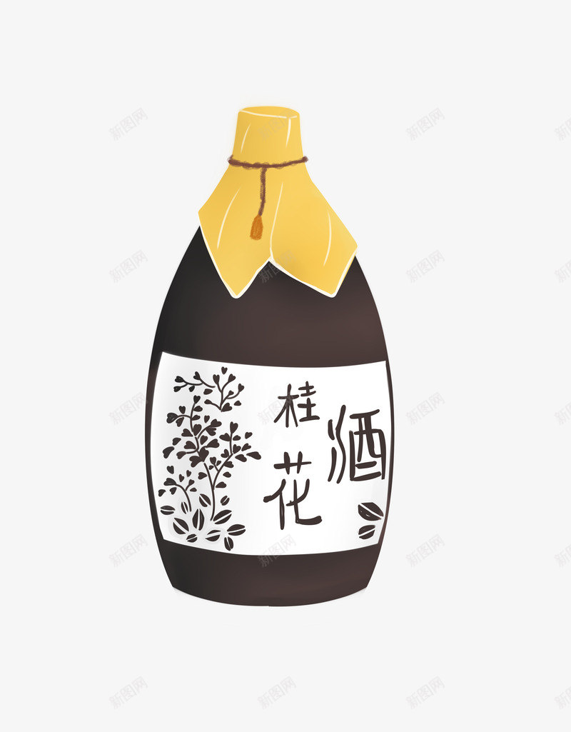 手绘质感中国风古风美酒桂花酒免psd免抠素材_新图网 https://ixintu.com 古风美酒 手绘质感 手绘质感中国风古风美酒桂花酒免扣插画免费下载 手绘食物 桂花酒 清新风格 美酒佳肴