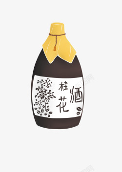 手绘质感中国风古风美酒桂花酒免素材