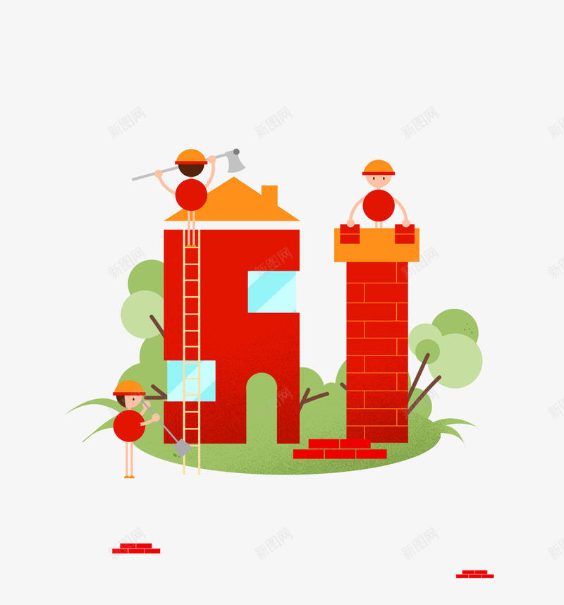 卡通创意51劳动节图标png_新图网 https://ixintu.com 5月1号 主题 创意 劳动节 卡通 图标 工人 节日