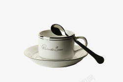 咖啡杯具白色咖啡杯和勺子高清图片