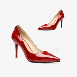 红色高跟皮鞋素材