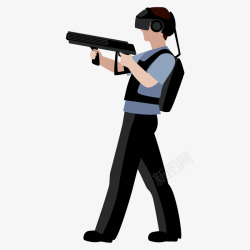 打枪创意VR眼镜打枪游戏矢量图高清图片