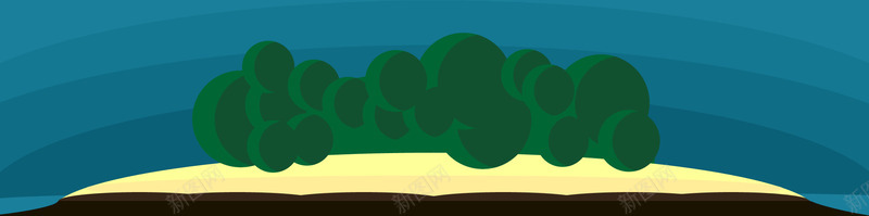 手绘卡通绿色树林天空png免抠素材_新图网 https://ixintu.com 卡通 天空 树林 绿色
