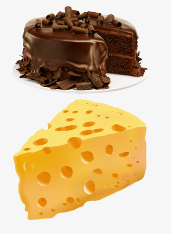 巧克力蛋糕和起司png免抠素材_新图网 https://ixintu.com 巧克力 巧克力蛋糕 手绘 甜点 蛋糕 起司 黄色起司