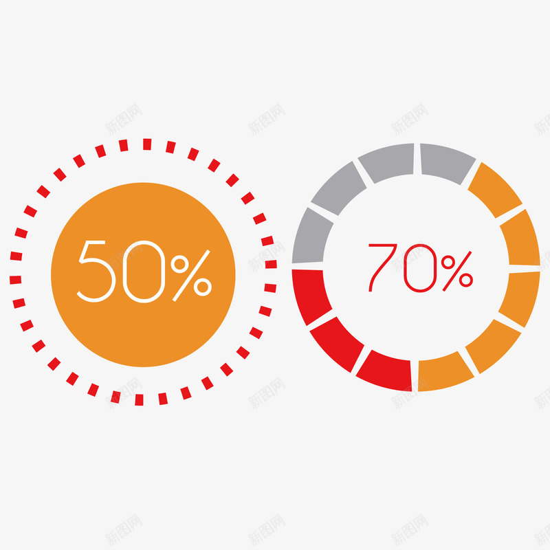 圆形数据图矢量图ai免抠素材_新图网 https://ixintu.com 分析 商务 圆心 素材 矢量图