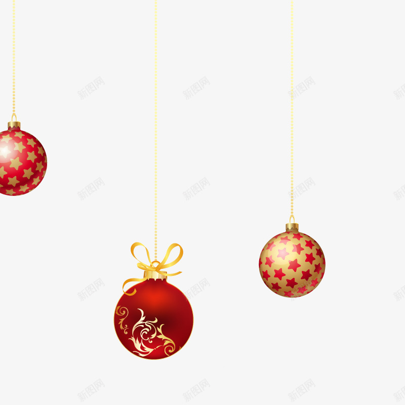 圣诞节吊坠装饰psd免抠素材_新图网 https://ixintu.com 吊坠 圣诞节 悬浮球 装饰
