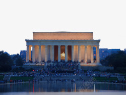 纪念堂夜晚的林肯纪念堂高清图片