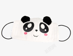 熊猫口罩白色保暖素材