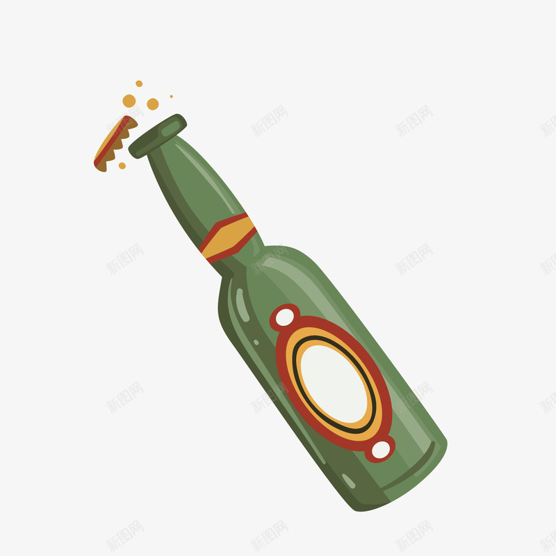 绿色啤酒瓶png免抠素材_新图网 https://ixintu.com 卡通啤酒 啤酒瓶 夏季饮料 玻璃瓶 绿色瓶子 饮品