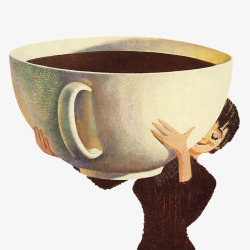 短发女士装饰插图喝咖啡的女士高清图片